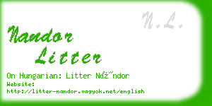 nandor litter business card